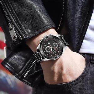 Bold Men's Quartz Watch with Large Dial and Night Light