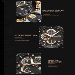 Bold Men's Quartz Watch with Large Dial and Night Light
