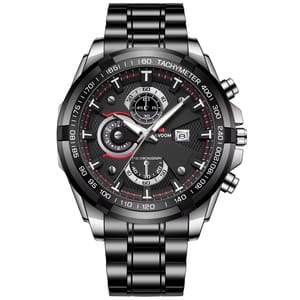 Bold Men's Quartz Watch with Large Dial and Night Light