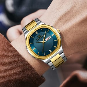Men’s Luxury Quartz Watch with Oval Rhinestone Dial & Calendar Men’s Luxury Quartz Watch with Oval Rhinestone Dial & Calendar