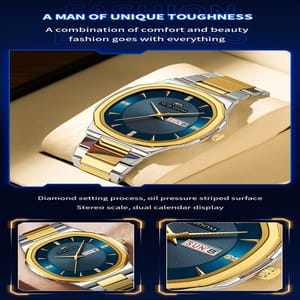 Men’s Luxury Quartz Watch with Oval Rhinestone Dial & Calendar Men’s Luxury Quartz Watch with Oval Rhinestone Dial & Calendar