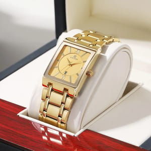 Elegant Square Quartz Watch with Stainless Steel Business Strap Elegant Square Quartz Watch with Stainless Steel Business Strap