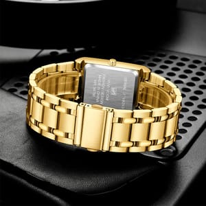 Elegant Square Quartz Watch with Stainless Steel Business Strap Elegant Square Quartz Watch with Stainless Steel Business Strap