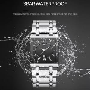 Elegant Square Quartz Watch with Stainless Steel Business Strap Elegant Square Quartz Watch with Stainless Steel Business Strap