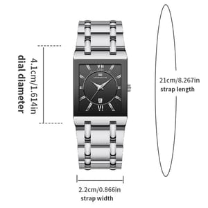 Elegant Square Quartz Watch with Stainless Steel Business Strap Elegant Square Quartz Watch with Stainless Steel Business Strap