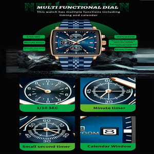 Multifunctional Square Quartz Watch with Timer and Night Light Multifunctional Square Quartz Watch with Timer and Night Light