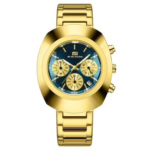 Stylish Oval Dial Quartz Watch with Calendar and Stopwatch Stylish Oval Dial Quartz Watch with Calendar and Stopwatch