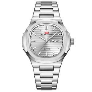 Elegant Oval Quartz Watch with Mesh Strap and Night Light