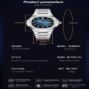 Elegant Oval Quartz Watch with Mesh Strap and Night Light