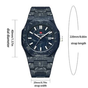 Stylish Marble Pattern Sports Watch with Silicone Band for Men