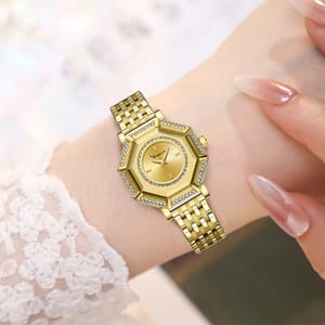 Elegant Geometric Rhinestone Women Watch with Stainless Steel Mesh VA VA VOOM - Women's Dress Watches 1