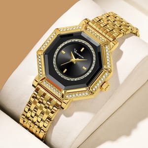 Elegant Geometric Rhinestone Women Watch with Stainless Steel Mesh VA VA VOOM - Women's Dress Watches 3
