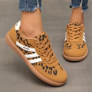 Comfortable Women's Leopard Print Sneakers for Casual Everyday Wear Bzqbzx - Women's Low Top Sneakers 3