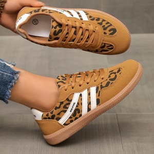 Comfortable Women's Leopard Print Sneakers for Casual Everyday Wear Bzqbzx - Women's Low Top Sneakers 4