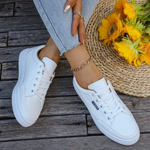 Women's Classic Lace-Up Sneakers for Comfortable Everyday Wear Bzqbzx - Women's Low Top Sneakers 4