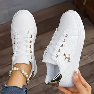 Women's Low-Cut Lace-Up Sneakers for Comfortable Walking