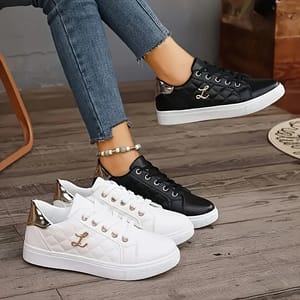 Women's Low-Cut Lace-Up Sneakers for Comfortable Walking