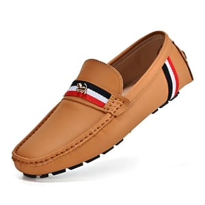 Men’s Classic Leather Loafers Lightweight Comfortable Casual Slip-On Shoes