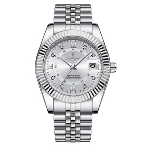 POEDAGAR Luxury Stainless Steel Waterproof Luminous Quartz Watch