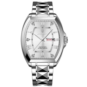 POEDAGAR Luxury Stainless Steel Luminous Waterproof Quartz Watch