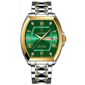 POEDAGAR Luxury Stainless Steel Luminous Waterproof Quartz Watch