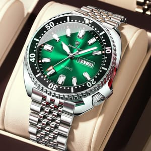 POEDAGAR Luxury Stainless Steel Luminous Quartz Sports Watch