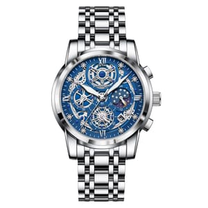 POEDAGAR Luxury Chronograph Watch for Men Waterproof Stainless Steel