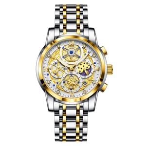 POEDAGAR Luxury Chronograph Watch for Men Waterproof Stainless Steel