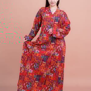 Abstract Geometric Maxi Jalabiya for Stylish Comfort