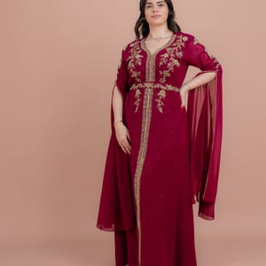 Elegant 2-Piece Belted Kaftan Set