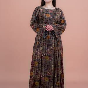 Abstract Geometric Maxi Jalabiya for Everyday Elegance IKKXA - Women's Jalabiyas 67