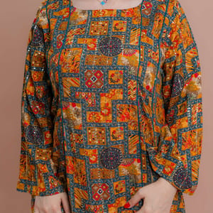 Abstract Geometric Maxi Jalabiya for Everyday Elegance IKKXA - Women's Jalabiyas 26