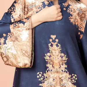 Mandarin Collar Printed Jalabiya