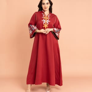 Solid Embroidery Elegant Jalabiya