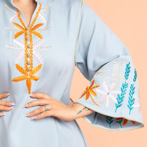 Solid Embroidery Elegant Jalabiya IKKXA - Women's Jalabiyas 21