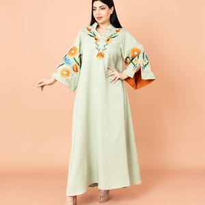 Solid Embroidery Elegant Jalabiya