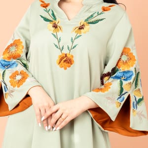 Solid Embroidery Elegant Jalabiya IKKXA - Women's Jalabiyas 1