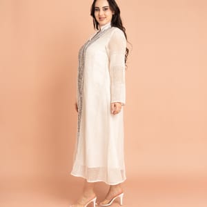 Mandarin Collar Crystal Embroidery Jalabiya IKKXA - Women's Jalabiyas 2