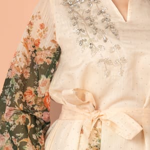 Floral Belted Embroidery Jalabiya IKKXA - Women's Jalabiyas 46