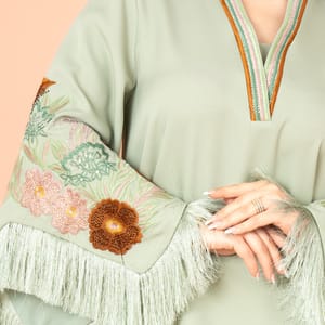 Shimmer Detail Sleeves Embroidered Jalabiya IKKXA - Women's Jalabiyas 68