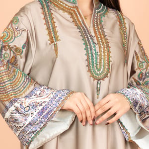 Gleaming Crystal and Print Jalabiya IKKXA - Women's Jalabiyas 92