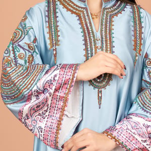 Gleaming Crystal and Print Jalabiya IKKXA - Women's Jalabiyas 41