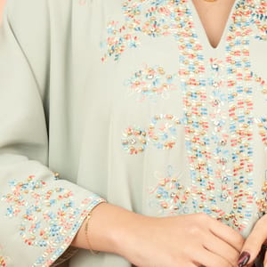 Free Size Solid Jalabiya with Intricate Embroidery IKKXA - Women's Jalabiyas 13