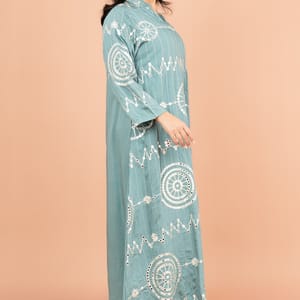 Graceful Flowing Jalabiya with Delicate Embroidered Detailing IKKXA - Women's Jalabiyas 21