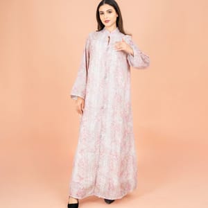 Mandarin Colar Straight Cut Elegant Prints Jalabiya