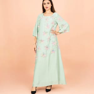 Three Dimensional Flowers Crystal Solid Modern Jalabiya