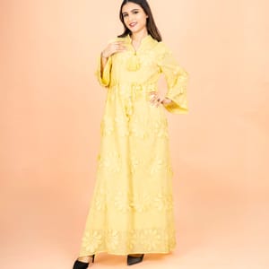 Mandarin Colar 3D flowers Modern Jalabiya