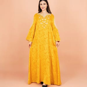 Classic Printed Jalabiya Cold Shoulder Crystal Designs