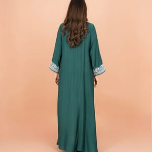 Classic Solid Embroidery Front and Sleeves Jalabiya IKKXA - Women's Jalabiyas 36