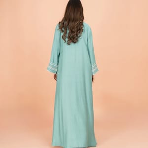Solid Jalabiya Crystal Details Wide Cut Arabisque IKKXA - Women's Jalabiyas 52